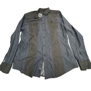 Sean John shirt‎ Men's size 2XL blue/black button-down long-sleeve